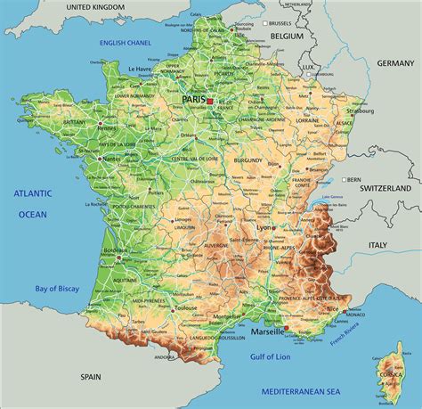 Liste et carte de france avec villes principales, plan routier, avec frontières des pays d'europe. Carte France Principales Villes - PrimaNYC.com