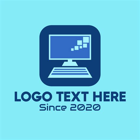 Blue Desktop Computer Logo Brandcrowd Logo Maker
