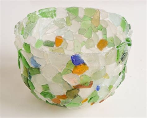 How To Make A Bowl From Sea Glass Sea Glass Crafts Glass Bowl Sea Glass