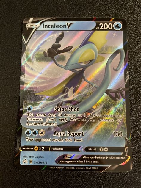 inteleon v swsh016 pokemon card black star promo full art ultra rare holo values mavin