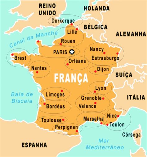 Mapas de portugal para fazer o download. Mapa da França com Cidades: Conheça as Regiões da França ...