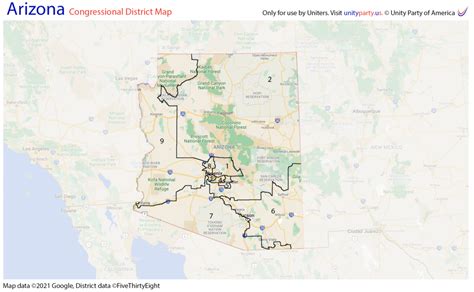 State Of Arizona Us Congressional District Maps Unity Party
