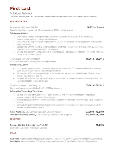 Solution Architect Resume Example Template Diamond In Vrogue Co