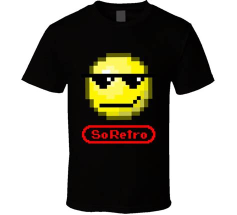 So Retro Smiley Face Black T Shirt Etsy