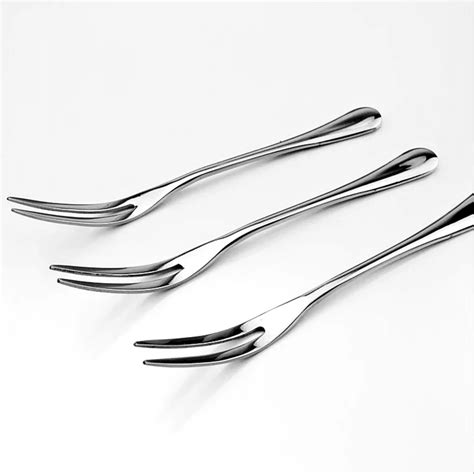 Vankood Stainless Steel Fruit Fork Dessert Fork Eco Friendly Two Tooth