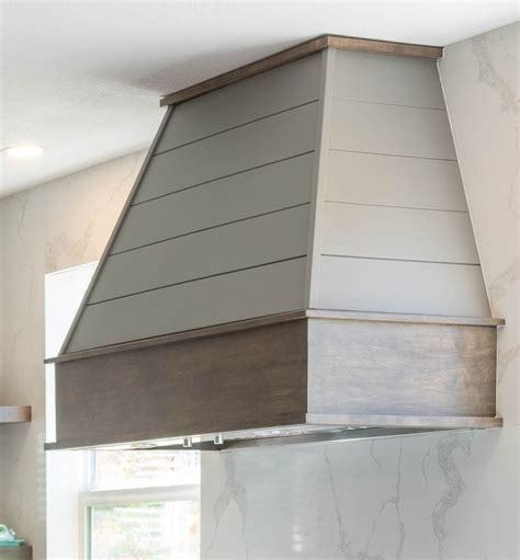 Range Hood With Shiplap Upper Solid Hardwood Face And Trim Wood