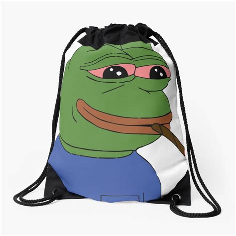Pepe Smoking Meme Drawstring Bag By Abusive Materia Redbubble