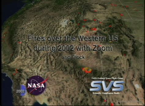Svs Fires Over The Western Us During 2002 With Zoom And Clock