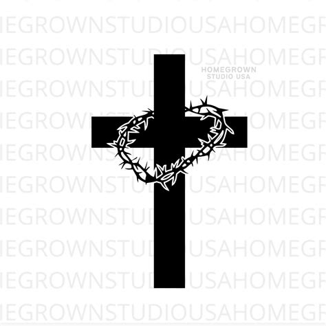 Crown Of Thorns Svg Jesus Easter Svg Cross Svg Christian Etsy
