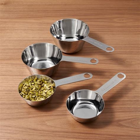 Half of 1/3 cup = 2 tbsp + 2 tsp. Stainless Steel Measuring Cups: 2/3, 3/4, 1 1/2 & | Crate ...