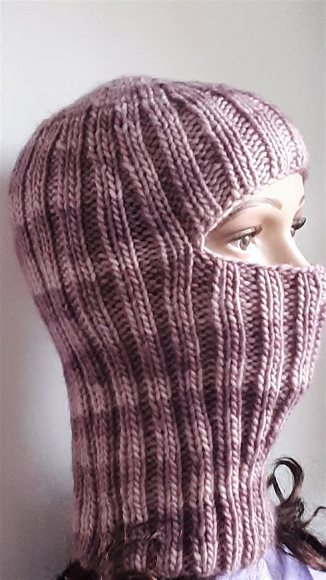 Balaclava Knit Pattern Ski Mask Hat Knitting Pattern Winter Etsy