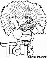 Coloring Trolls Peppy King Topcoloringpages sketch template