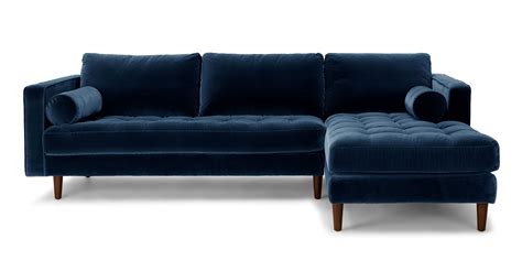 Sven Cascadia Blue Right Sectional Sofa Sectional Sofa Couch