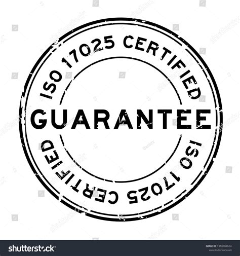Grunge Black Iso 17025 Certified Guarantee Stock Vector Royalty Free