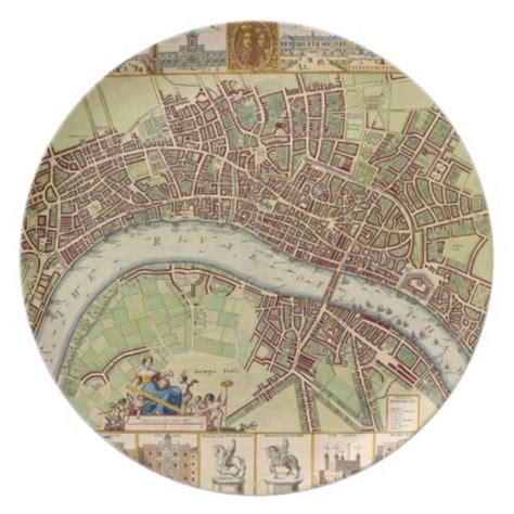 Antique 17th Century London Map W Hollar Plate Zazzle