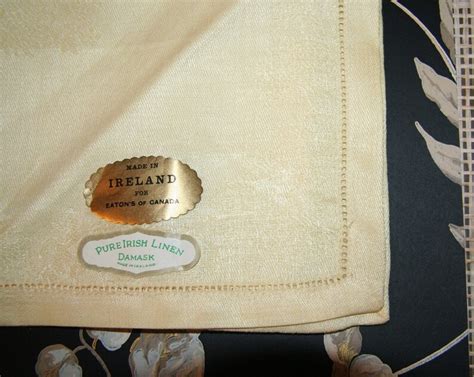 Made In Ireland T Eaton Co Of Canada Irish Linen Damask Napkins Six Napkins Vintage Napkins