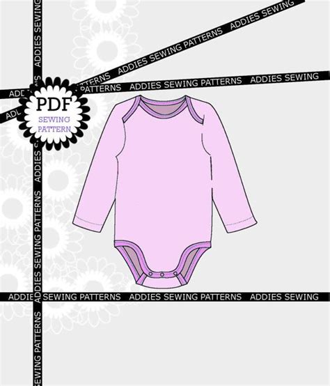 Baby Onesie Sewing Pattern 5 Sizes Long And Short Sleeve Pdf