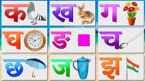 Hindi K Kha Ga Chart With Pictures Focus