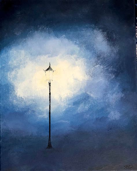 Illuminate Street Lamp Acrylic Painting Etsy