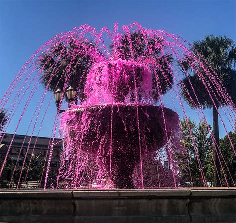 Downtown Fountain Goes Pink For Breast Cancer Awareness City Of