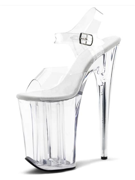 Pleaser Simply Strappy Clear Lucite Heels With 9 Inch Heels