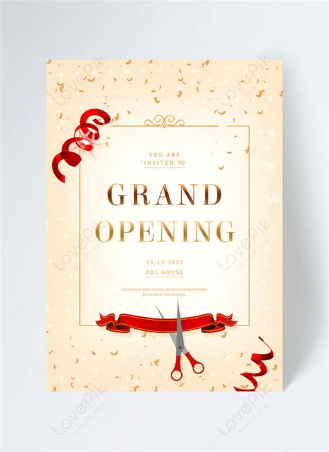 Light Yellow Silk Grand Opening Invitation Template Imagepicture Free