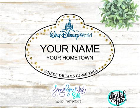 Disneyworld Cast Member Name Tag Svg Disneyworld Employee Tag Etsy