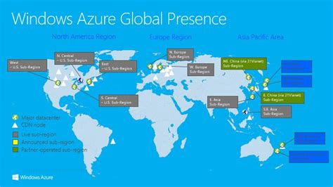 Microsoft Azure Data Centers Regions And Cdn Nodes As Of December