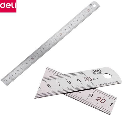 Deli Metal Ruler 30cm 50cm Stainless Steel Straight Ruler Measuring