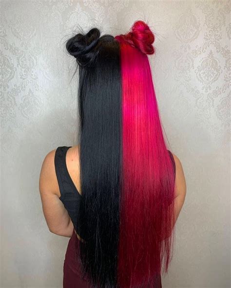 Pink Hair Dye Hot Pink Hair Hair Color Pink Hair Dye Colors Hair Inspo Color Half Colored