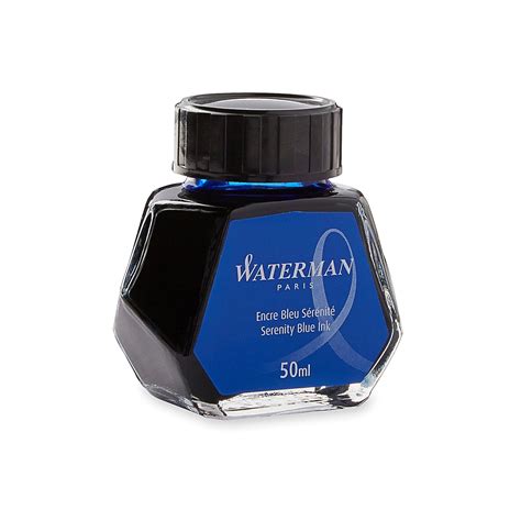 Waterman Fountain Pen Ink Serenity Blue 50 Ml Bottle Uk