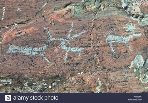 Ancient Rock Paintings In The Mongolian Altai Mountains Stock Photo Alamy