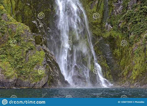 Part Of Stirling Falls Milford Sound New Zealand Stock Image Image