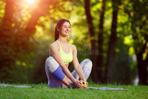 Woman Doing Fitness Exercises In The Park Stock Image Image Of Adult