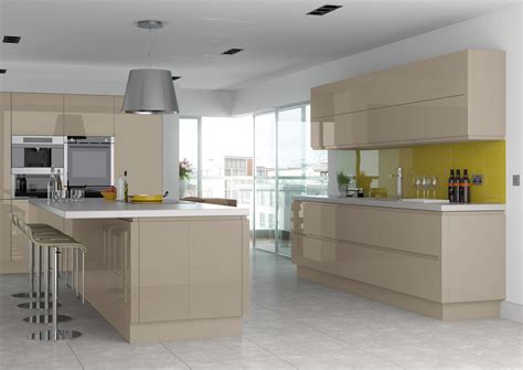 Our gloss ranges are available in high quality vinyl or a premium quality painted lusso cream gloss. High Gloss Handleless Kitchen Collection - White, Light ...