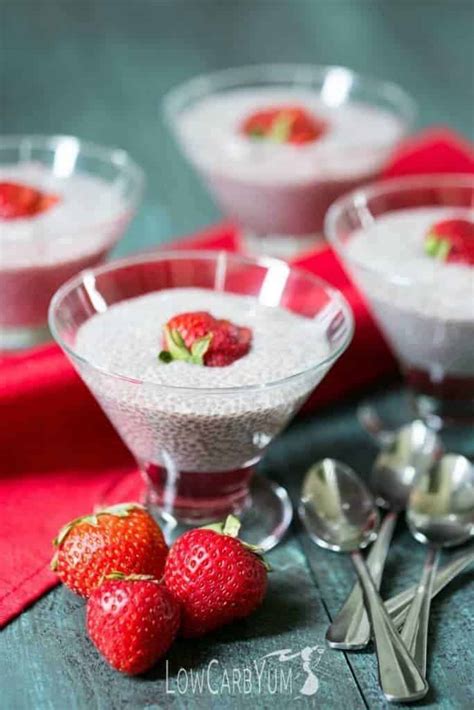 Strawberry Chia Pudding With Almond Milk Low Carb Yum