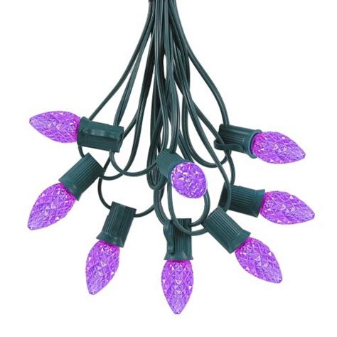 25 Foot C7 Led Purple Christmas Light Set Hanging String Lights Green