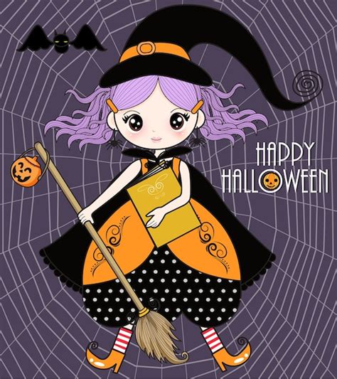 Девушка в костюме хэллоуина Премиум векторы