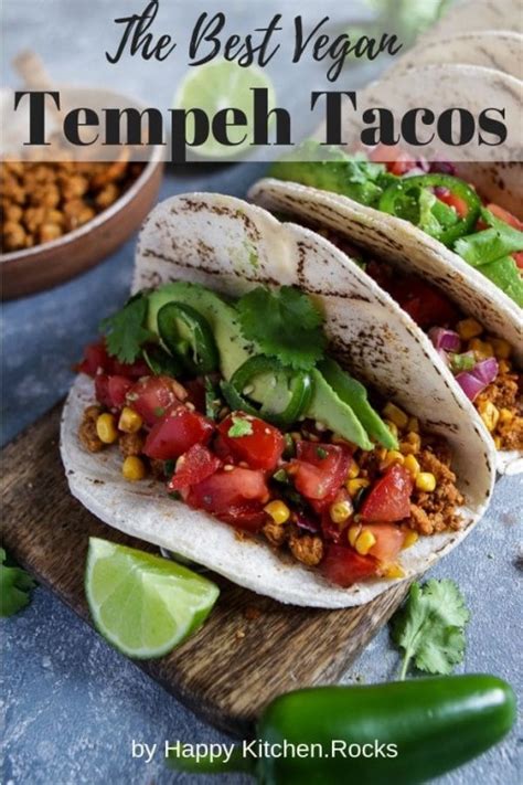 Easy Vegan Tacos With Tempeh Meat Happy Kitchen