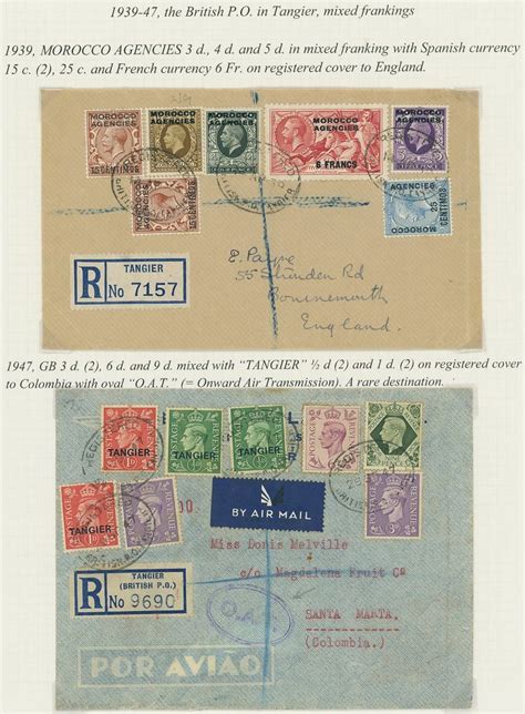 113 Morocco British Post Offices Tangier 1937 57 Postal History Sele