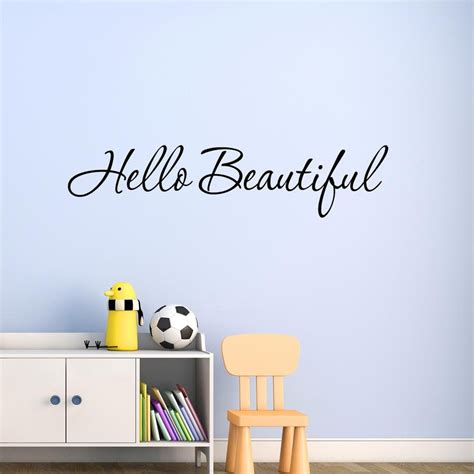 Hello Beautiful Wall Decal Beauty Quotes Inspirational Wall Etsy