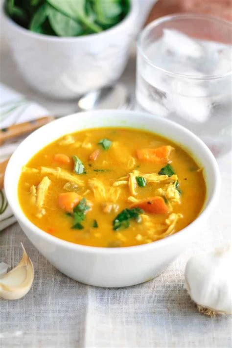 Creamy Coconut Curry Chicken Vegetable Soup Gluten Free