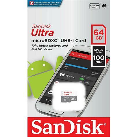 Sandisk Ultra 64gb Micro Sd Card Microsdxc Uhs I Full Hd 80mbs Mobile
