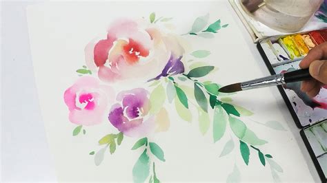 Lvl2 Watercolor Flowers Tutorial Step By Step Youtube