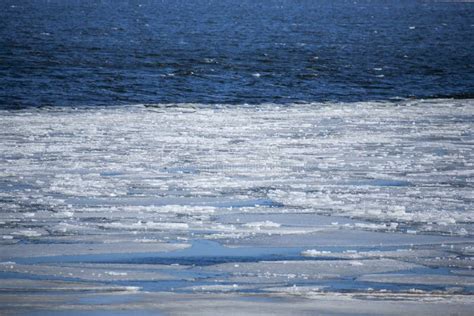 Cold Ocean With Ice In The Water Stock Photo Image Of Coast Lake