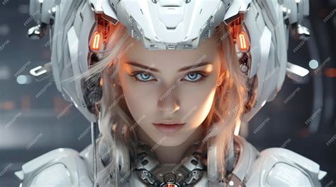 Premium Ai Image Portrait Of A Beautiful Android Girl