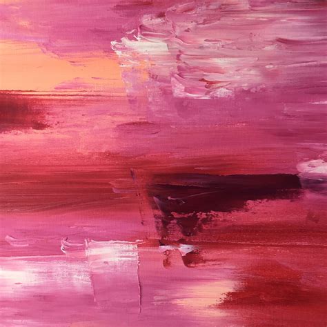 Original Abstract Oil Painting Wall Decor Pink Red Peach Etsy Oil