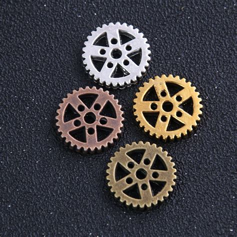 Vintage Charms Metal Zinc Alloy Gear Pendant Charm 10 Pcs Metal Gears