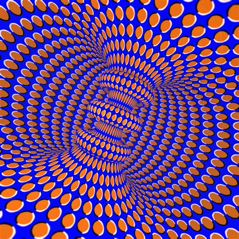 An Orange And Blue Pattern With Circles In The Center As If It Were Optical Art