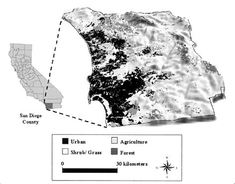 Maps Of Study Area Location San Diego County Southern California